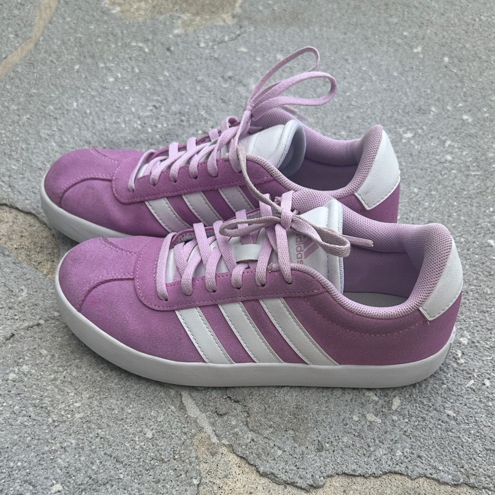 Adidas kids Lavender and White Sneakers